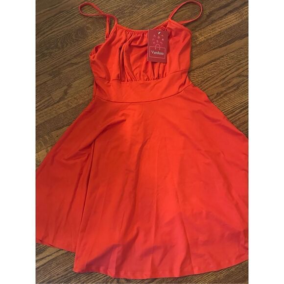 BNWT size XS Verdusa Spaghetti Strap Scoop Neck Ruched Pleated Dress - Picture 5 of 7